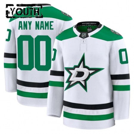 Barn Ishockey Dallas Stars tröja med eget tryck Fanatics Premium 2024-25 Vit Borta